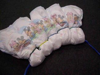 How to make a diaper wreath for baby shower